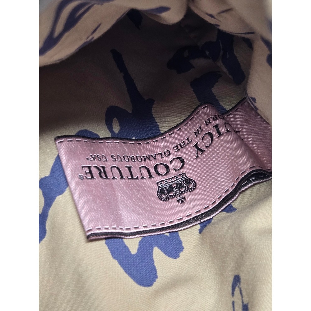 Juicy Couture Blue Velour Hobo Bag Gothic Logo Chain Detail Y2K Vintage - Picture 9 of 14